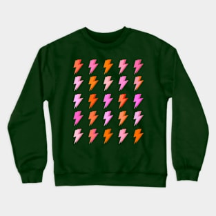 Preppy Pink and Orange Lightning Bolt Pattern Crewneck Sweatshirt